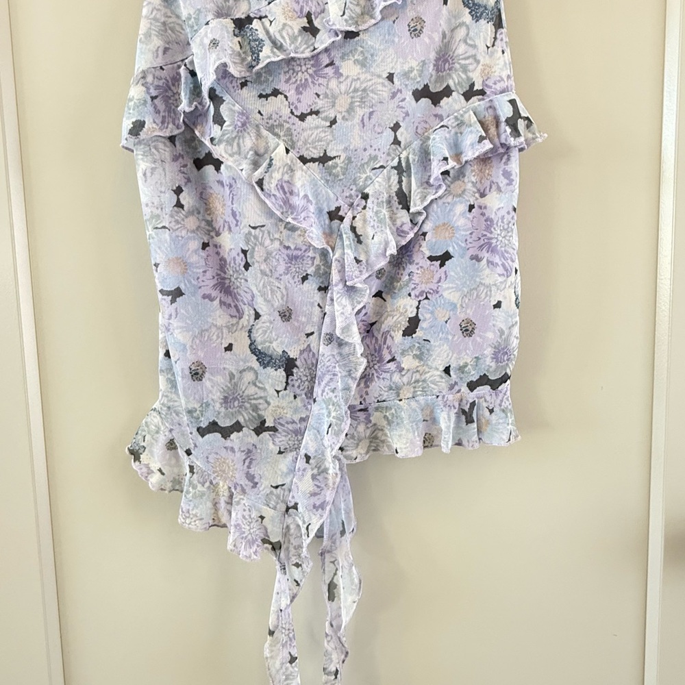 NWT Full Tilt Waterfall Mesh Printed Womens Slip Dress - Picture 8 of 14